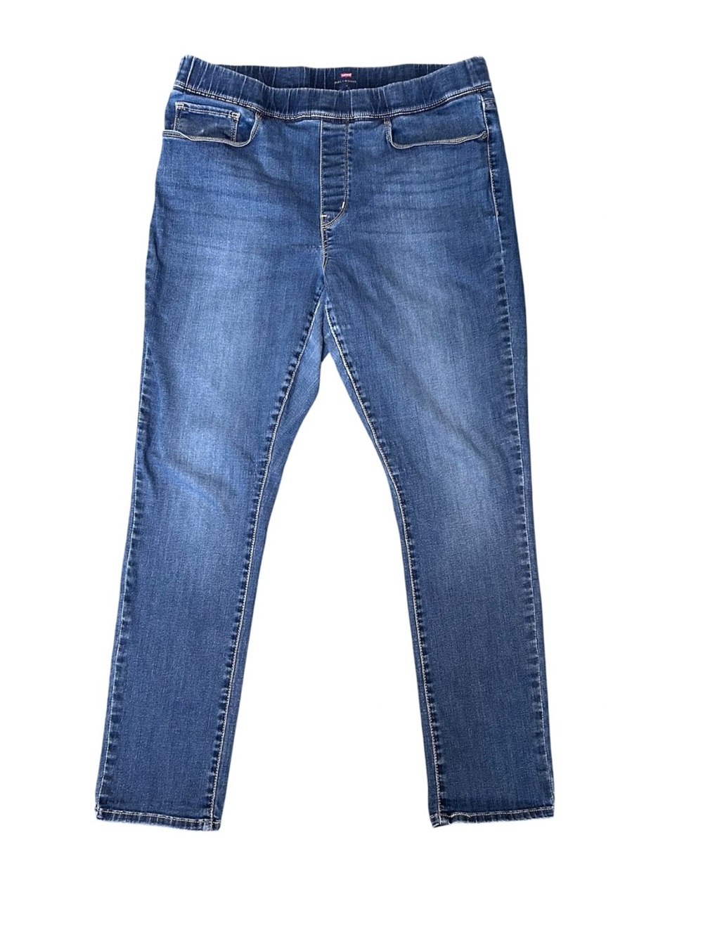 Levi’s Womens Jeans SZ 16 Blue stretch pull on skinny Mid Rise #307